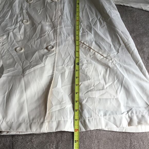 London Fog Cream Off White Double-Breasted Ligth weight Trench Coat Sz XL - Picture 8 of 8